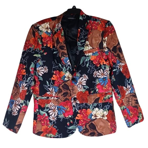 Giovanco Other - Whispers Of Mortality Floral Gothic Skull Blazer Jacket By Giovanco Goth Punk 40